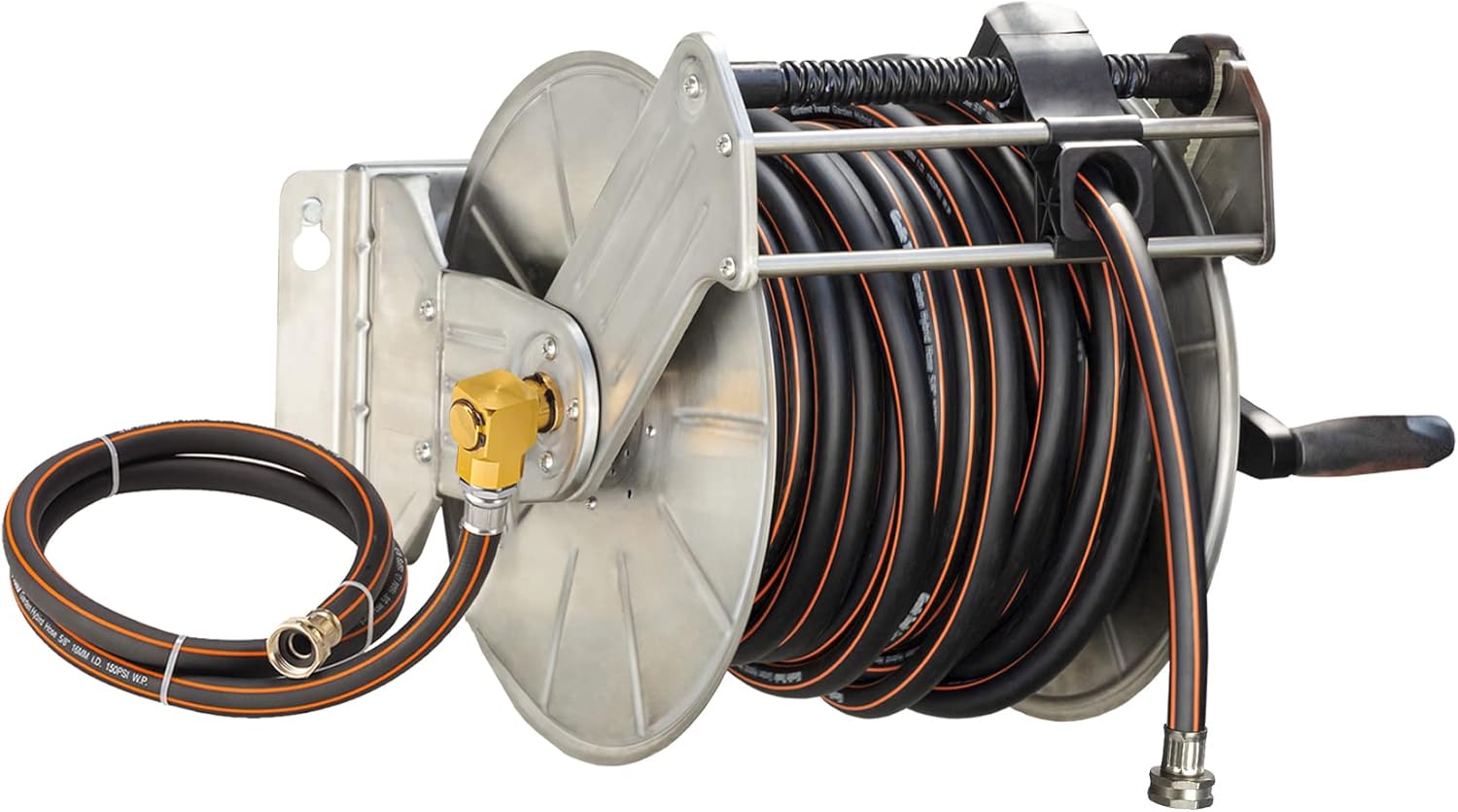 Giraffe Tools Stainless Steel Garden Hose Reel for Easy Storage