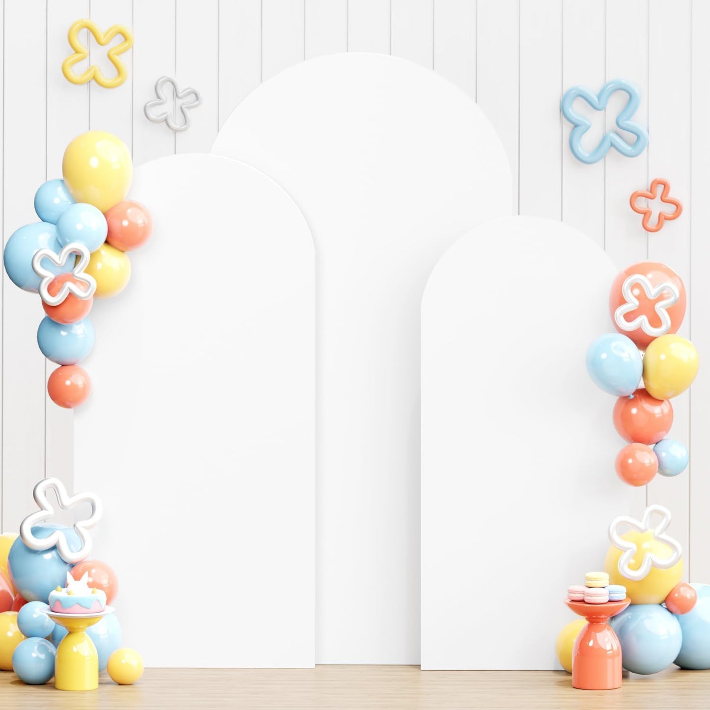White Arch Cover Set of 3 for Wedding Party Decor and More