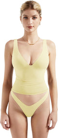 SUUKSESS Women Sexy V Neck V Back Tank Top for Summer Nights