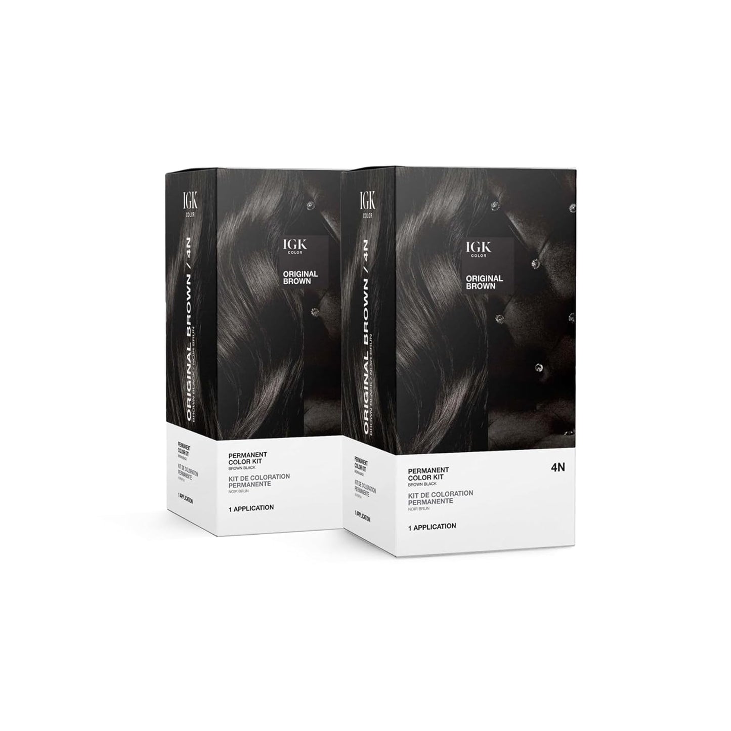 IGK Permanent Hair Color Kit 4N Original Brown for Vibrant Color