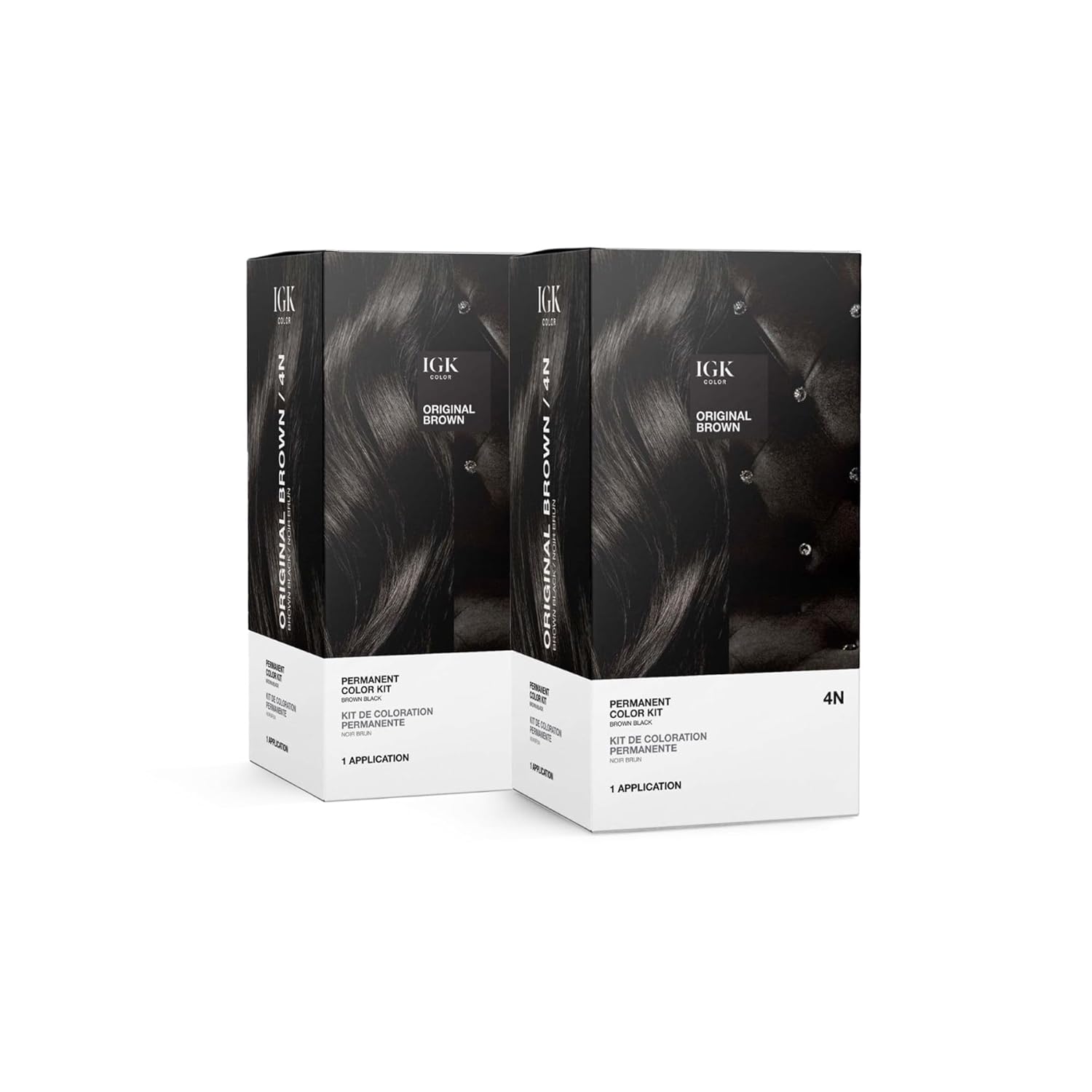 IGK Permanent Hair Color Kit 4N Original Brown for Vibrant Color