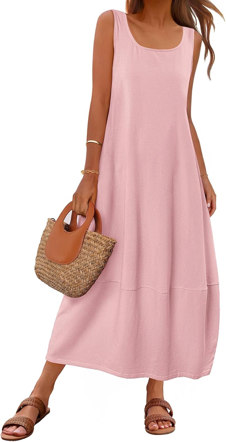 MEROKEETY Women's Casual Maxi Sundress for Summer Beach Fun