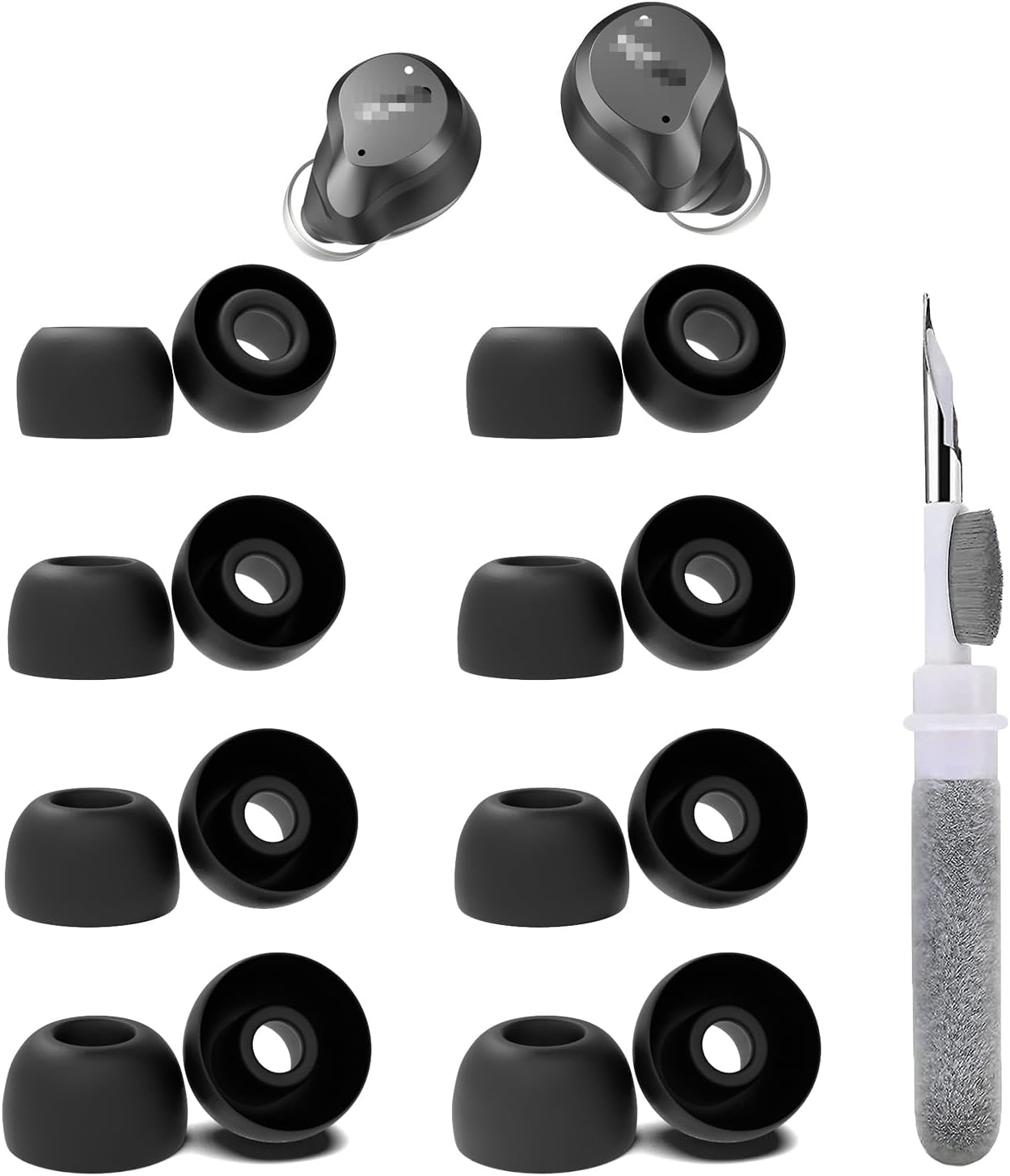 Silicone Earbud Tips + Cleaner Kit for TOZO & Vykyntow