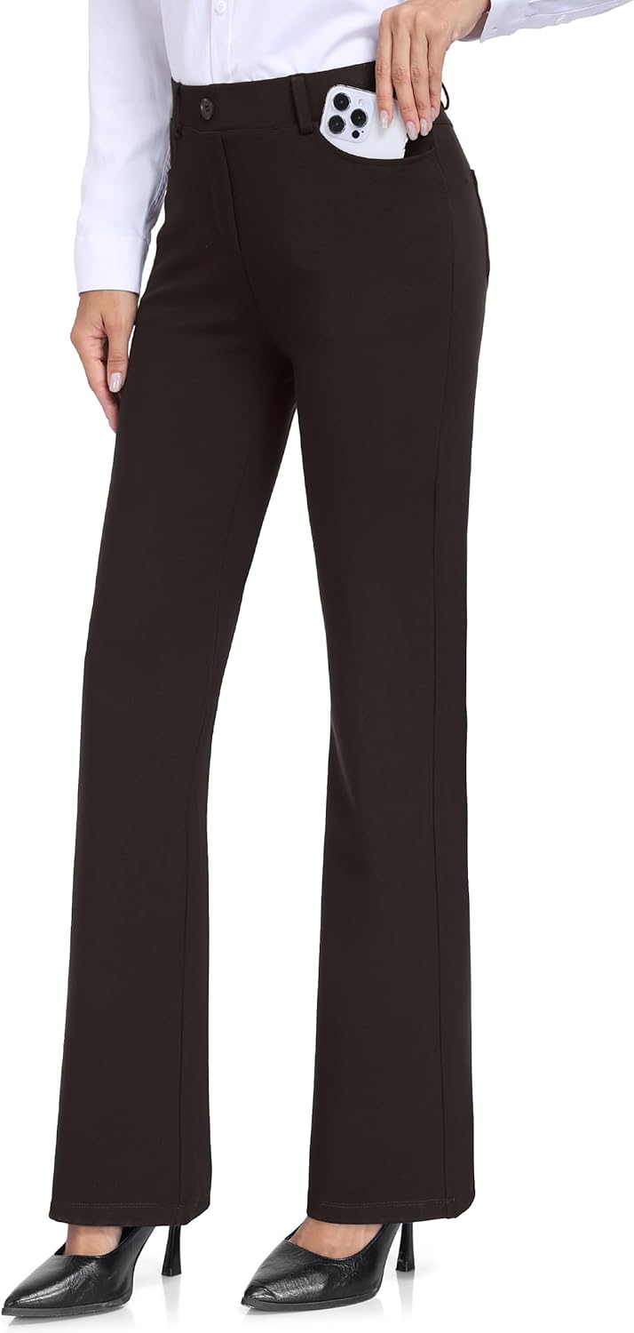 Tall Women's Bootcut Dress Pants for Office Work and Yoga
