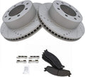 TRQ Front Performance Brake Pad & Rotor Kit - Durable Fit and Quiet