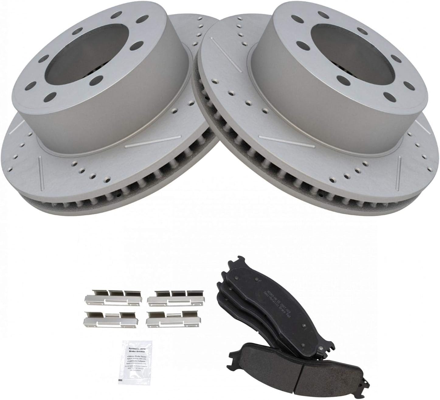 TRQ Front Performance Brake Pad & Rotor Kit for Dodge Ram