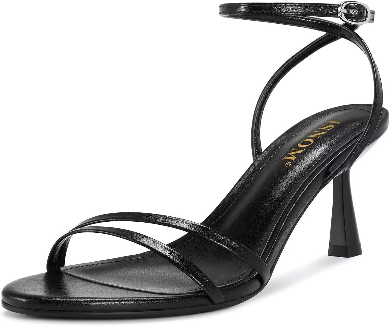 ISNOM Womens Sandals Round Toe Low Heels for Comfort & Style