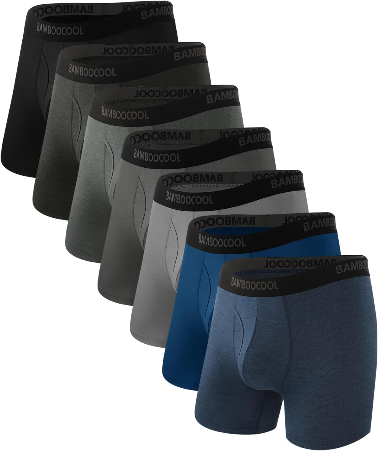 Bamboo Cool Men's Underwear Breathable Boxer Briefs 7-Pack