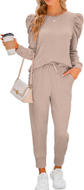 Onedreamer Sweatsuits for Women 2 Piece Outfits Puff Sleeve Lounge Set