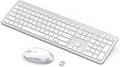 Rechargeable Wireless Keyboard Mouse Combo - Full Size Quiet Set