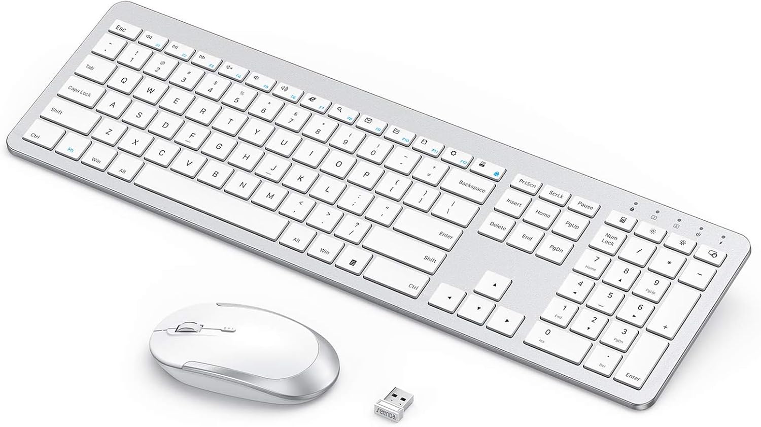Rechargeable Wireless Keyboard Mouse Combo for Quiet Typing