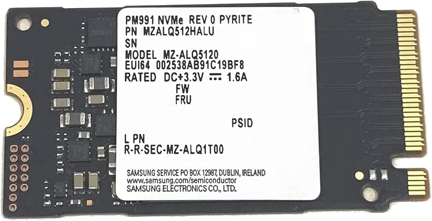 SAMSUNG 512GB M.2 2242 PM991 NVMe SSD for Laptops and Tablets