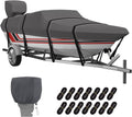 VINPATIO Trailerable Boat Cover 12-14 ft - Heavy Duty 600D Waterproof