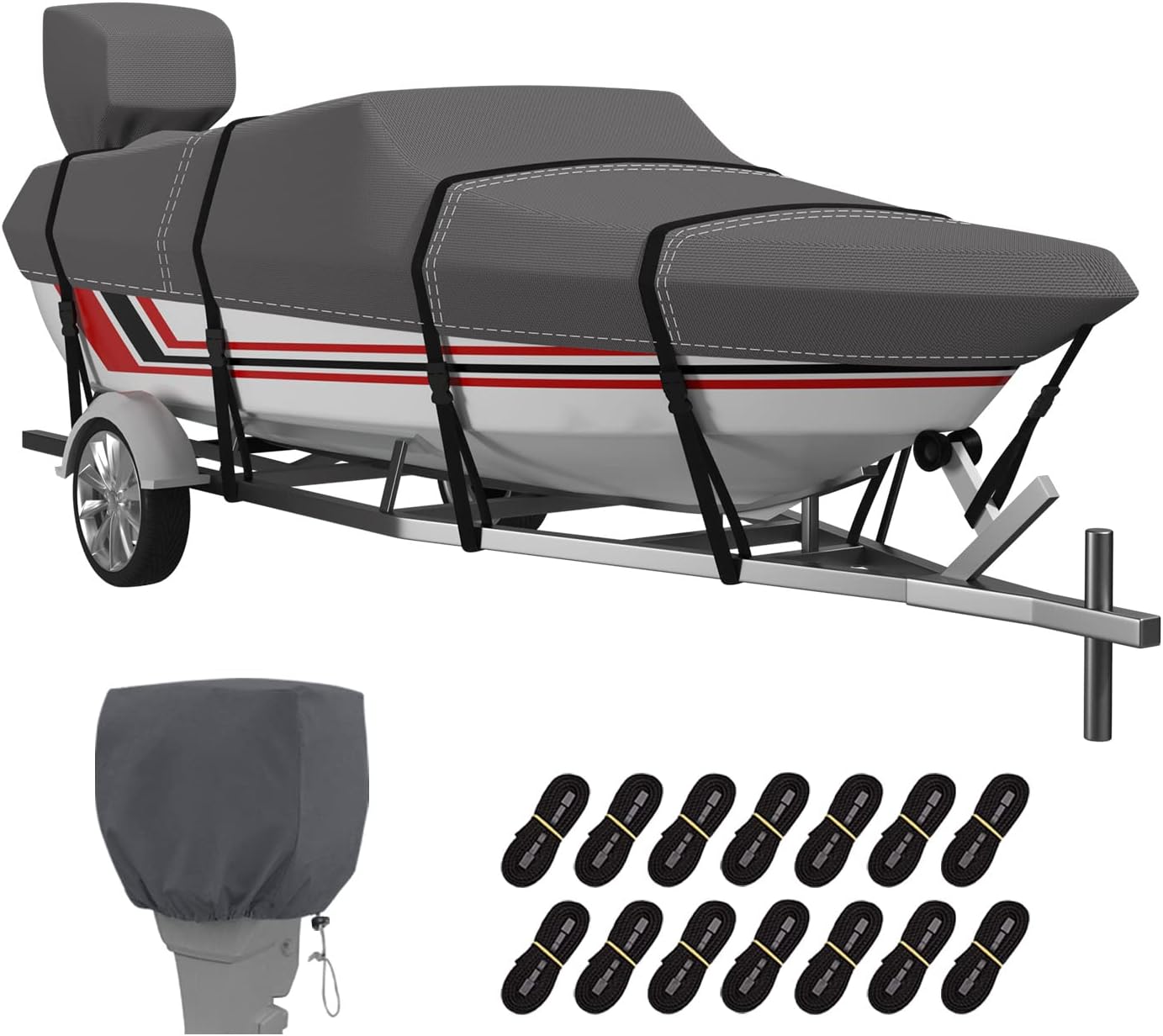 VINPATIO Trailerable Boat Cover for 12-14 ft V-Hull Boats