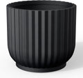 Kante Round Fluted Planter 11 in Large Concrete Pot - Modern Decor