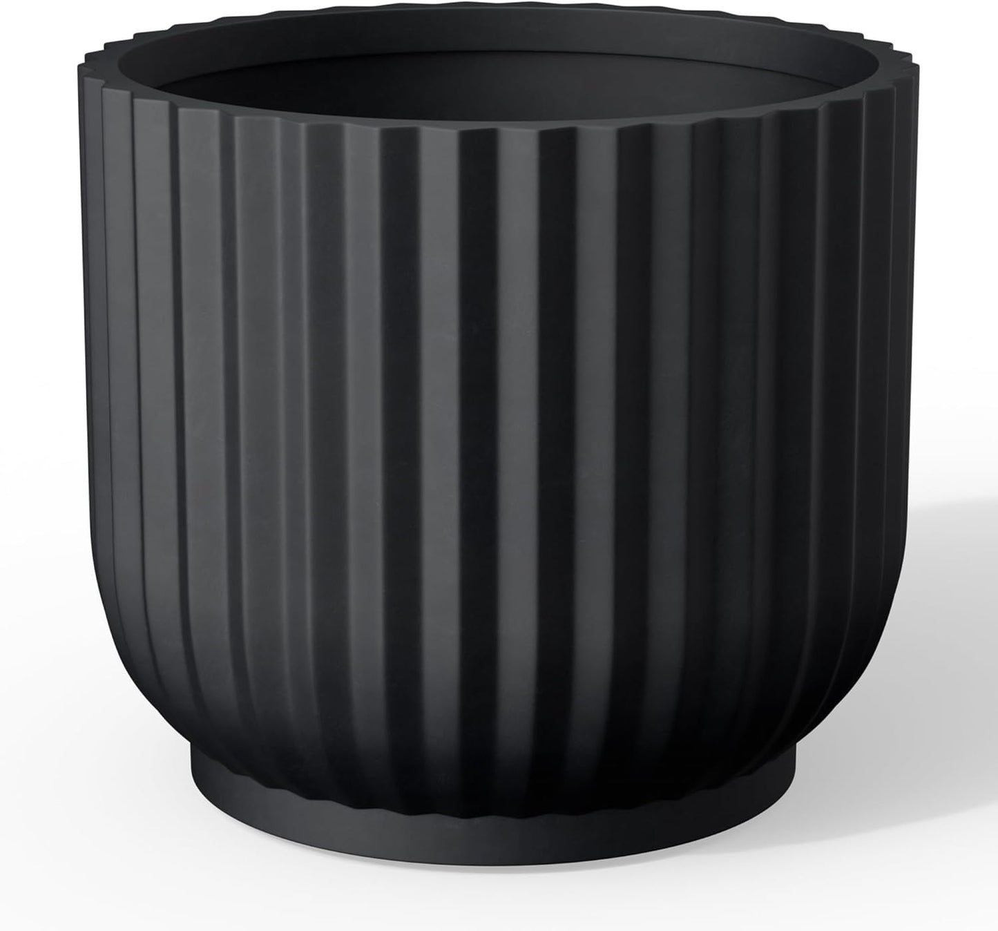 Kante Round Fluted Planter: Modern 11 Inch Concrete Pot