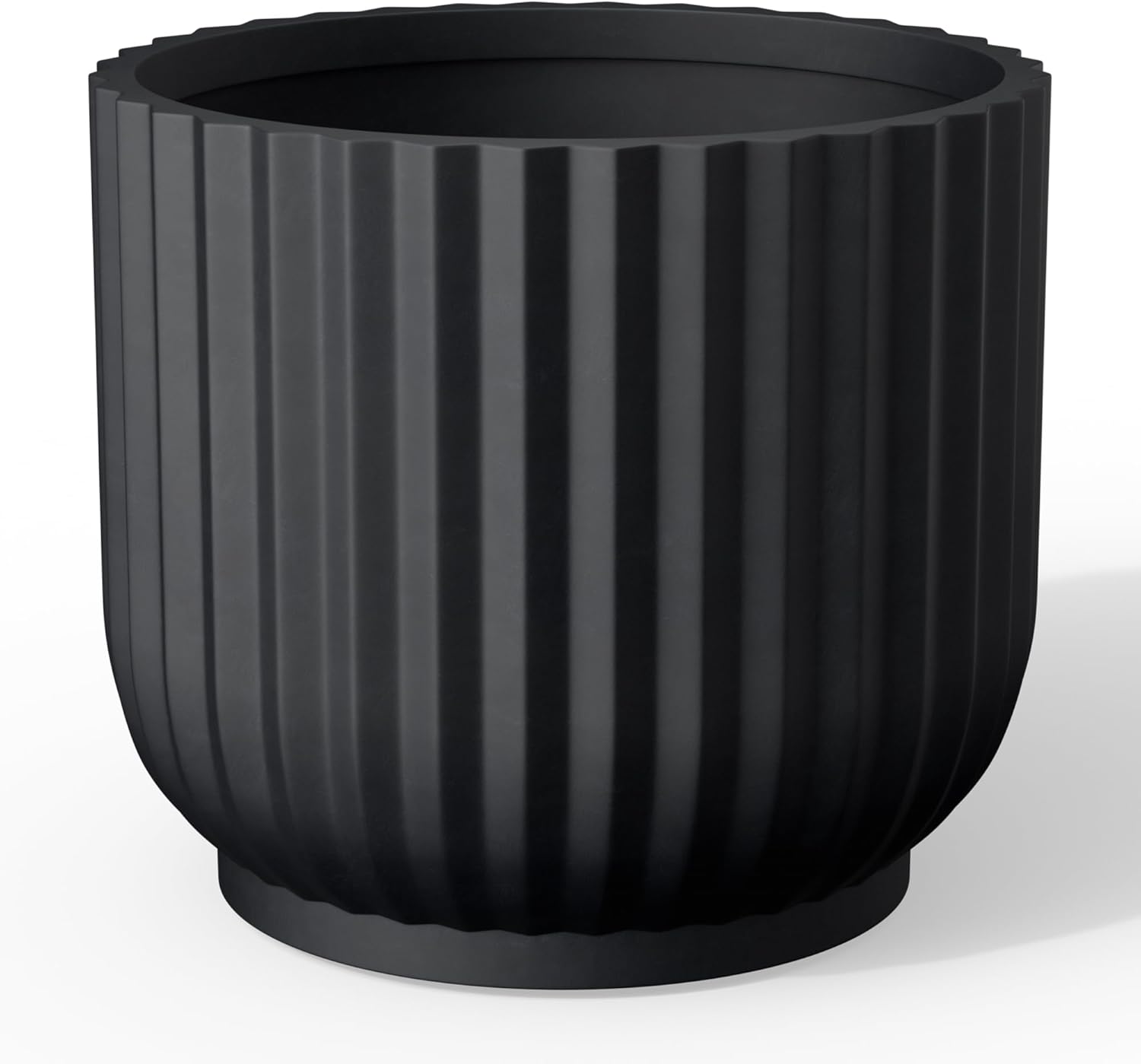 Kante Round Fluted Planter: Modern 11 Inch Concrete Pot
