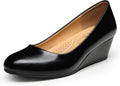 Wedges Heels for Women Black Mid Heels - Comfortable 1.85 in