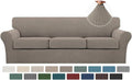 Turquoize 4 Piece Sofa Covers for 3 Cushion Couch - XL Taupe