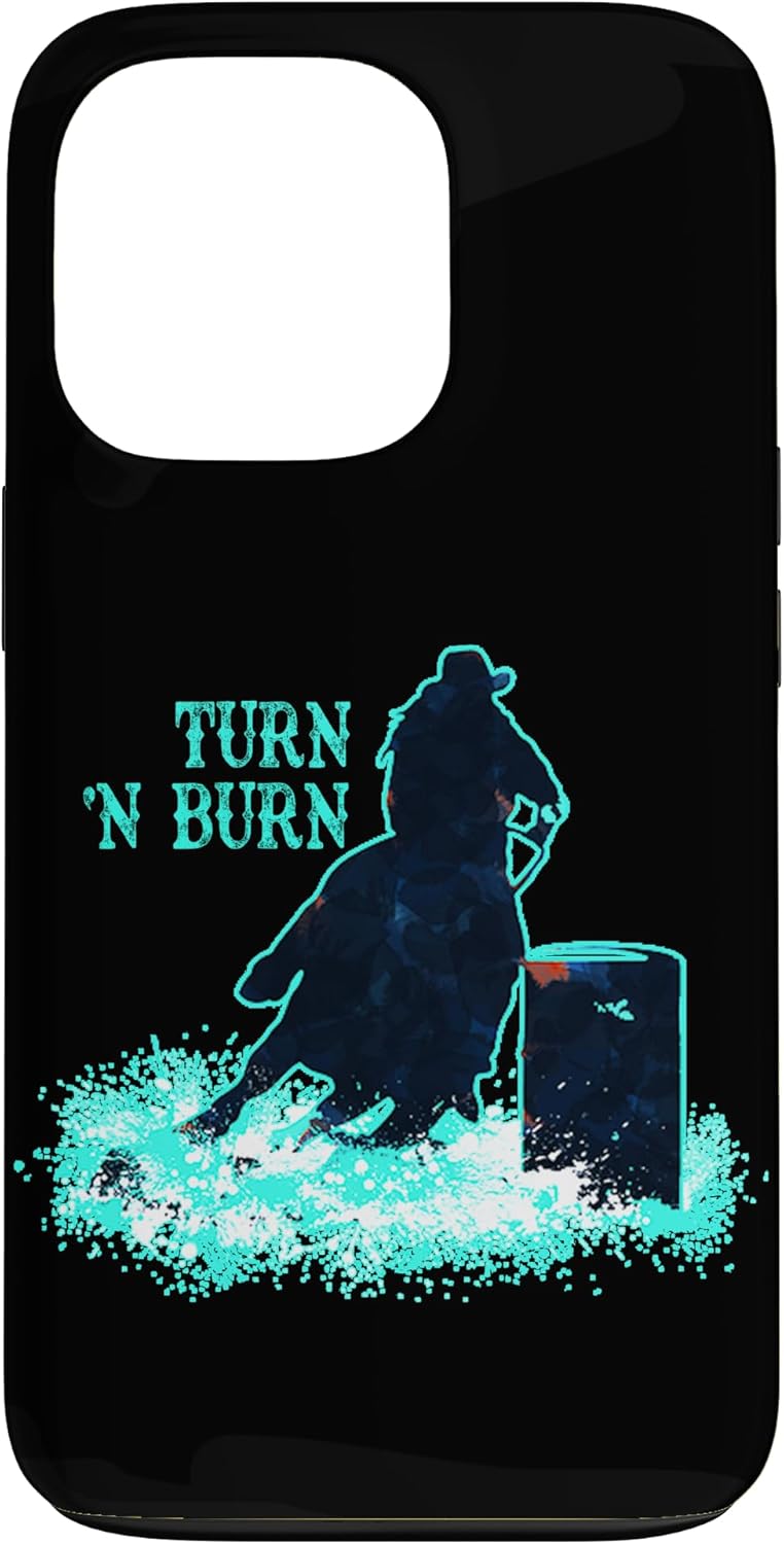 Teal & Black Barrel Racing iPhone 13 Pro Case