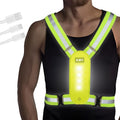 LED Reflective Running Vest - Rechargeable High Visibility Safety Vest