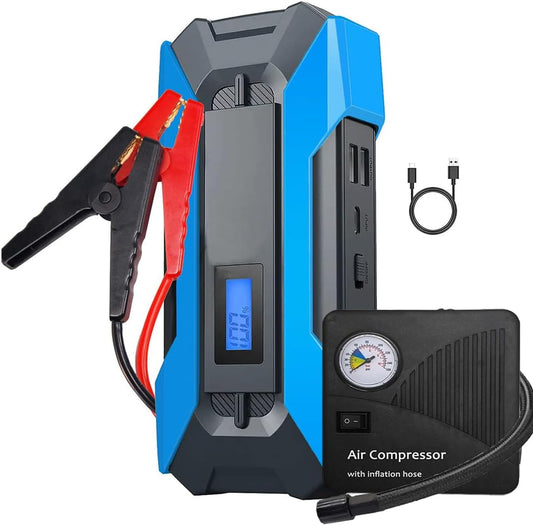 2000A Jump Starter with Air Pump - Power & Safety in One!