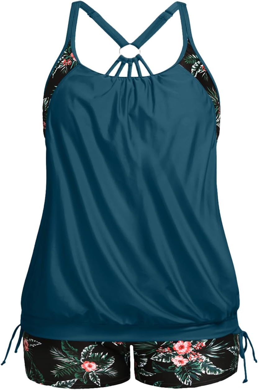 Plus Size Tankini Swimsuits for Women with Tummy Control