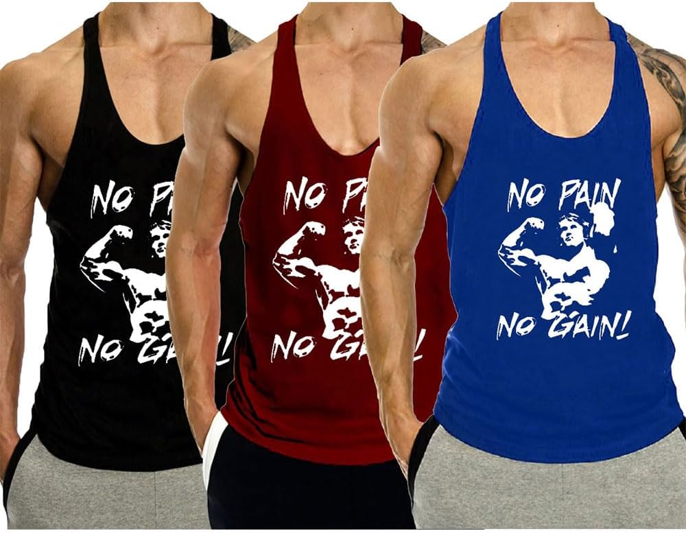 GYMLEADER Men's Muscle Tank Tops Trio