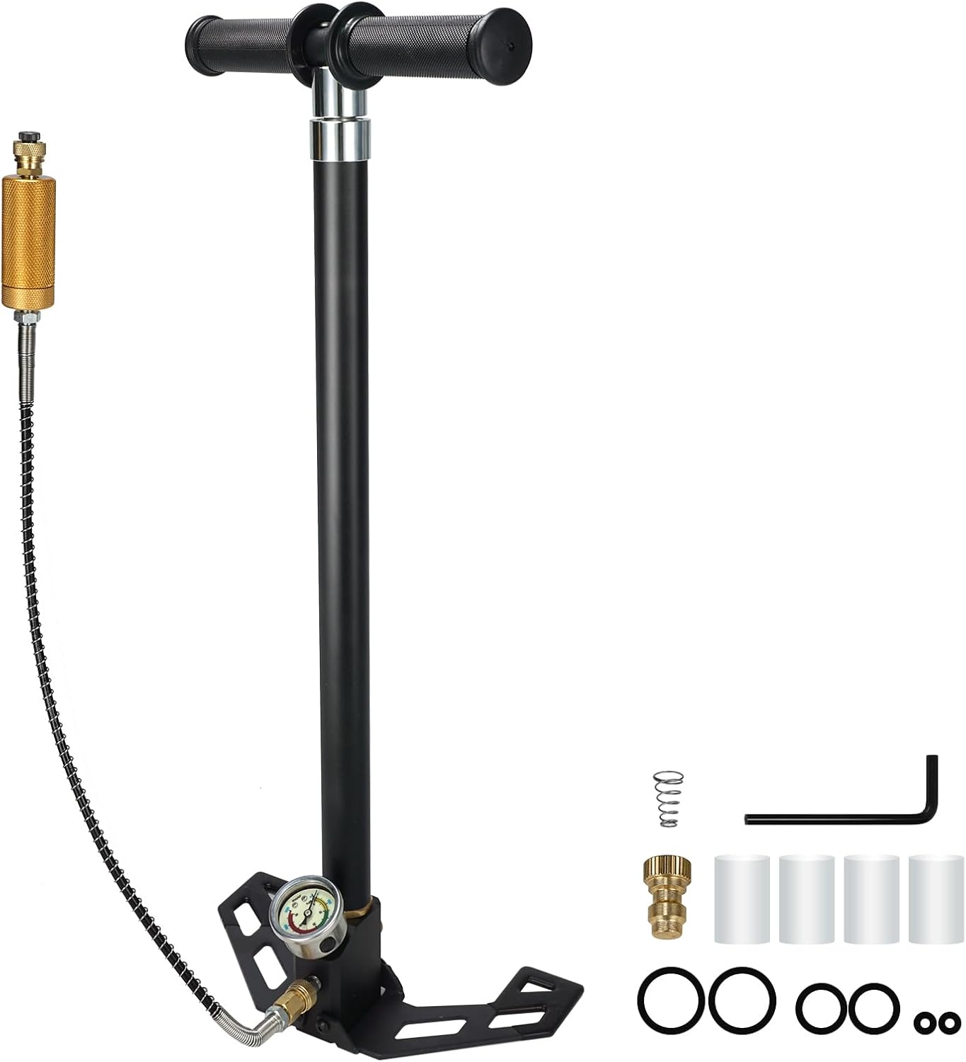 High-Pressure Stainless Steel Hand Pump for Pcp Air Guns & Paintball Guns