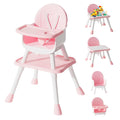 6 in 1 Baby High Chair (Pink) - Convertible, Easy Clean & Safe