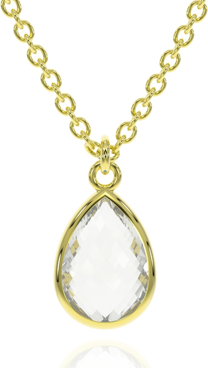 Genuine Gemstone Necklace for Women - Dainty Oval Pendant Gift