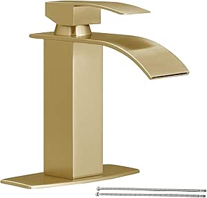 Hoimpro Gold Single Hole Waterfall Spout Bathroom Faucet Review