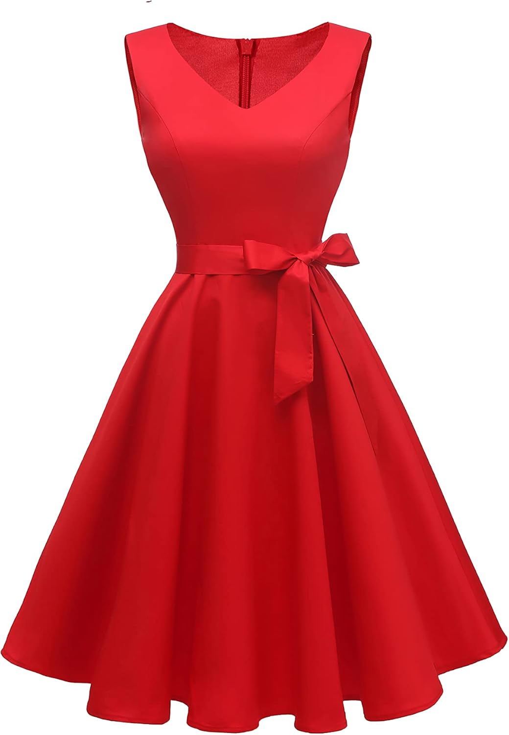 Vintage Sleeveless Cocktail Party Dress with Pockets for Women