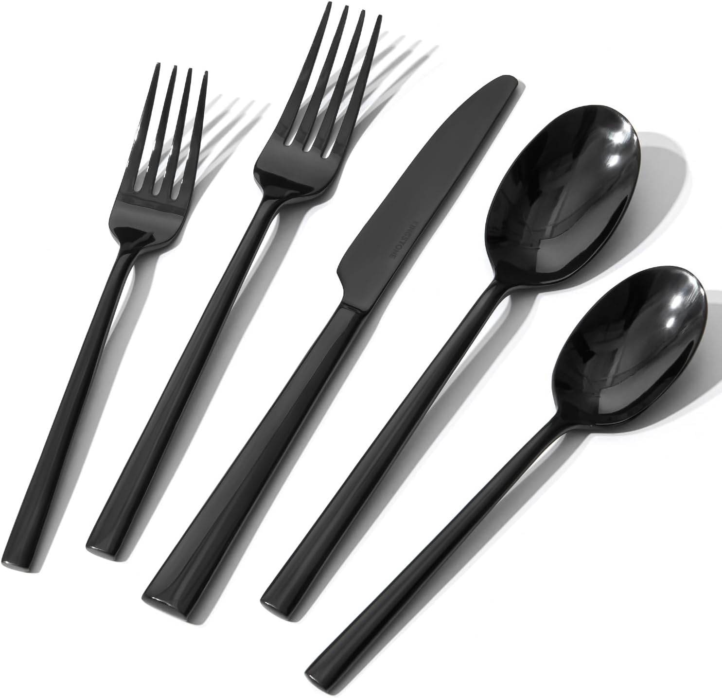 KINGSTONE 20-Piece Black Silverware Set for Elegant Dining