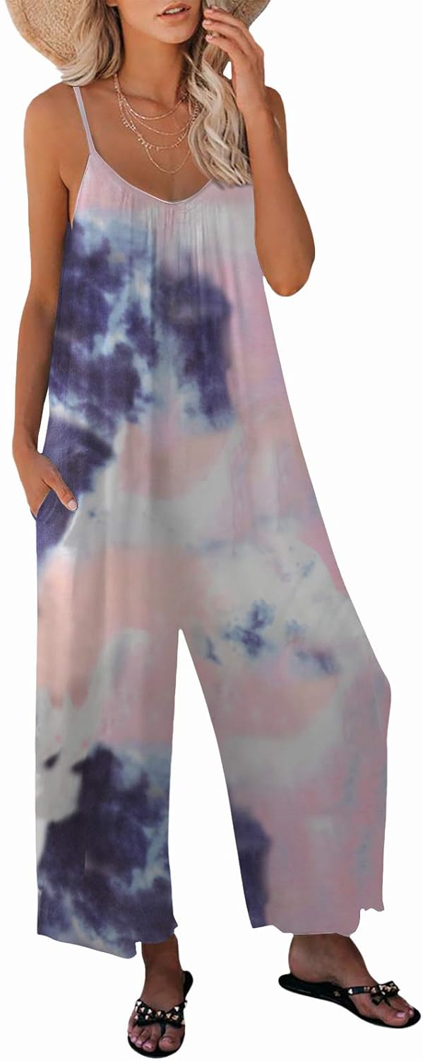Womens Casual Sleeveless Strap Jumpsuit with Pockets for Style