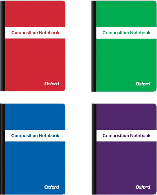 Compact College Ruled Notebooks for School 4-Pack