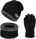 Warm Winter Beanie Hat & Scarf Gloves Set - Stylish Knit Cold