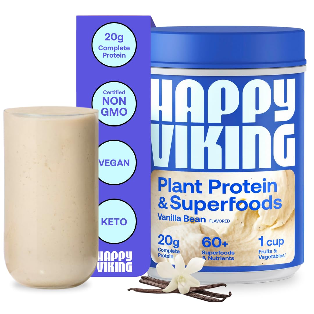 Happy Viking Vanilla Plant Protein Powder for Healthy Living
