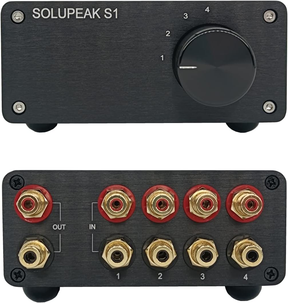RCA Switch Stereo 4 in 1 Out Audio Signal Source Switcher