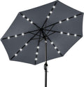 10ft Solar LED Patio Umbrella w/ Tilt Adjustment - Slate
