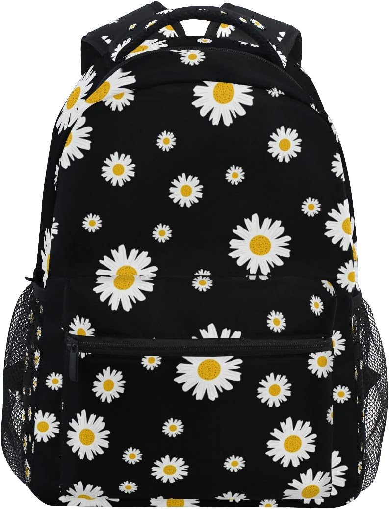 Qilmy Daisy Floral Laptop Backpack for College Students