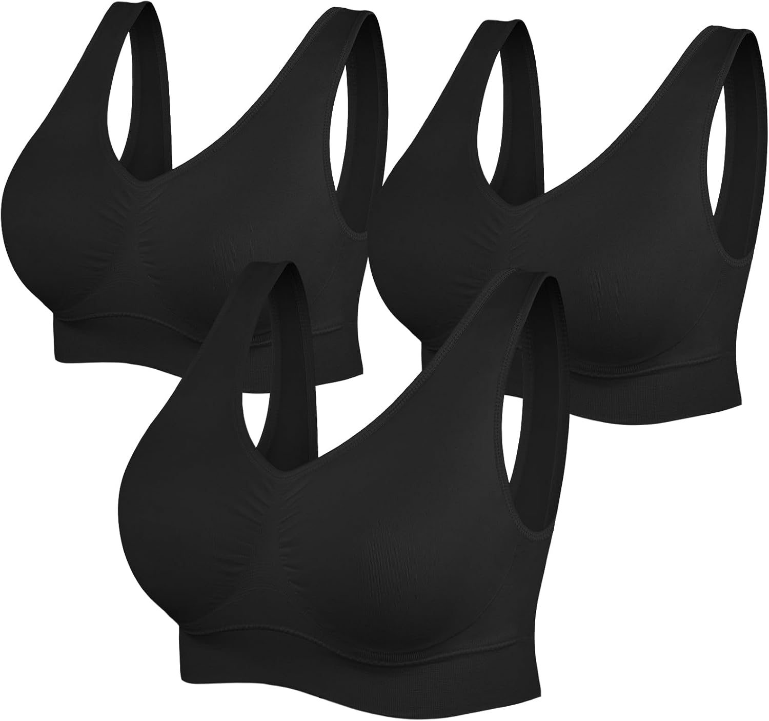 Womens Sports Bras 3 Pack for Yoga Comfort and Stretchy Fit