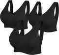 Womens Sports Bras 3 Pack - Seamless Stretchy Comfort for Yoga