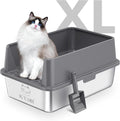 Stainless Steel Cat Litter Box for Big Cats - Extra Large XL