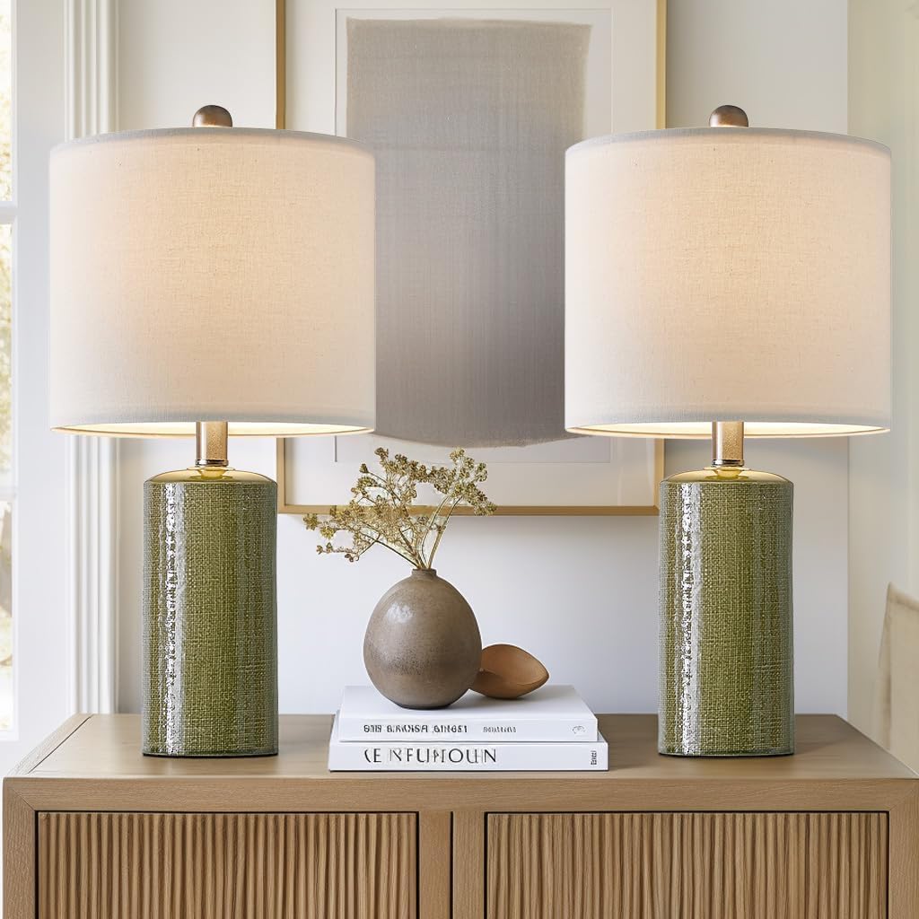20.25in Small Table Lamps Set of 2 for Modern Living Rooms