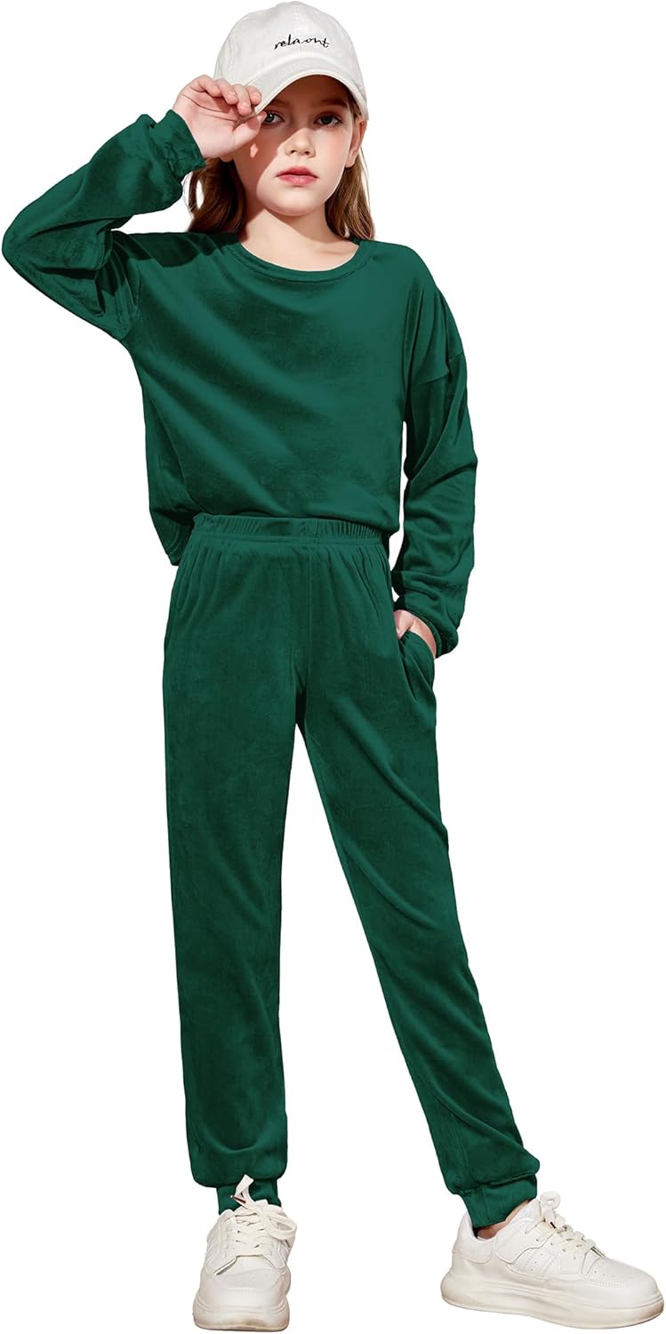 Arshiner Girls 2 Piece Outfit Sweatsuits Set for Activewear