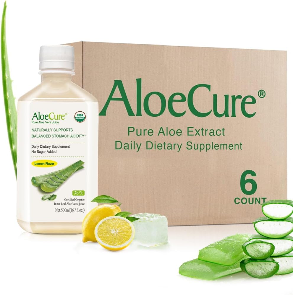 AloeCure Organic Aloe Vera Juice for Digestive Health Support