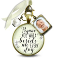 Bride Bouquet Charm Papa You Walk Beside Me Memory Photo Pendant