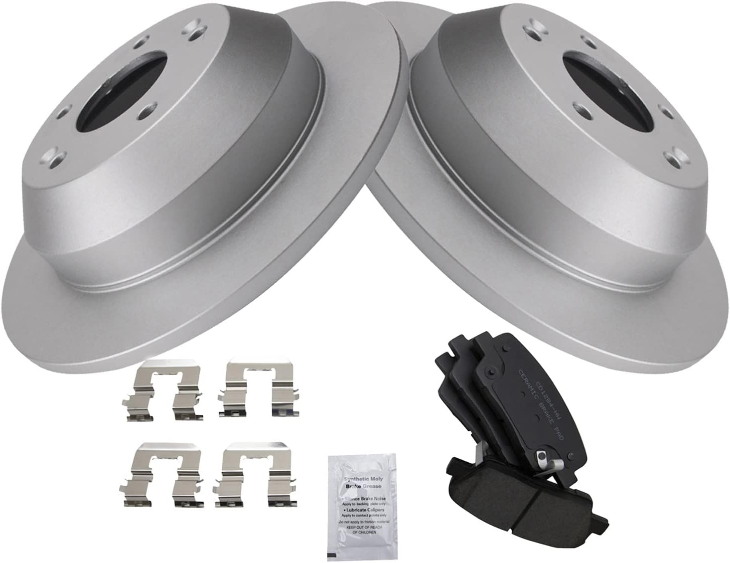 TRQ Rear Brake Pad & Rotor Kit for Hyundai Santa Fe & Kia
