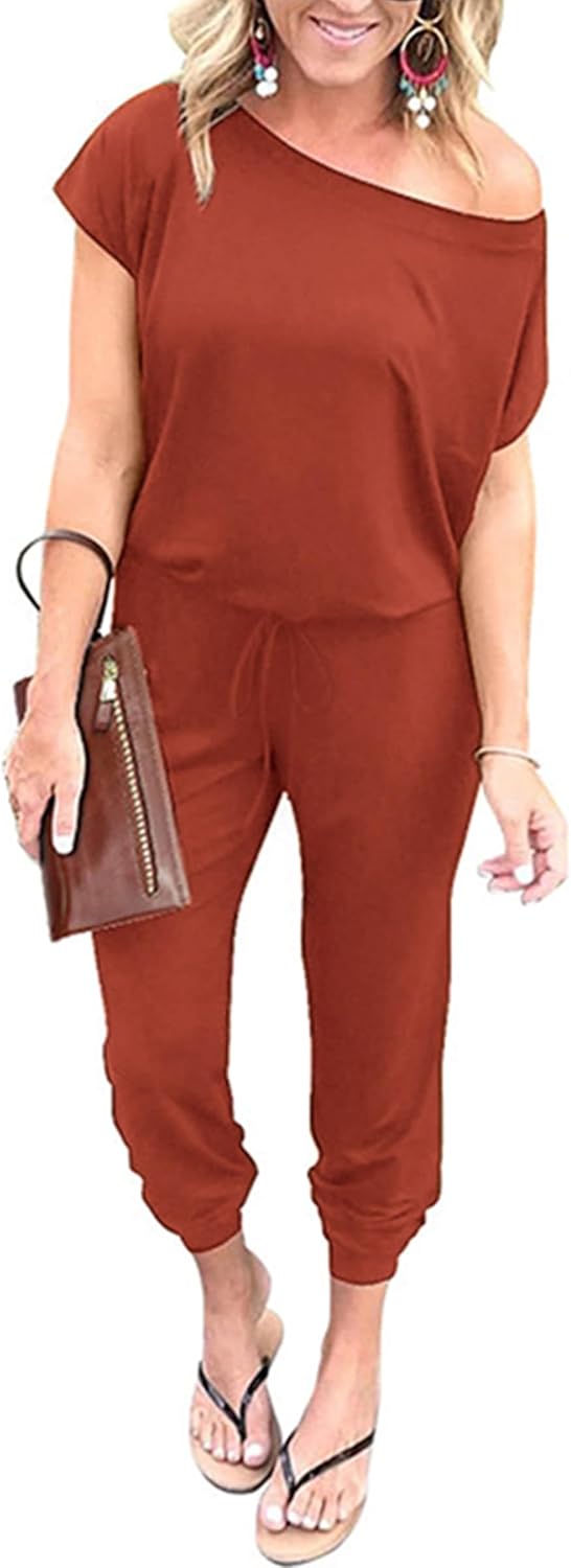 PRETTYGARDEN Dressy Casual Off Shoulder Jumpsuit for Women